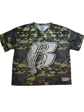 Ruff Ryders Mens Official DMX Collab Camo Mesh Football Jersey New Small